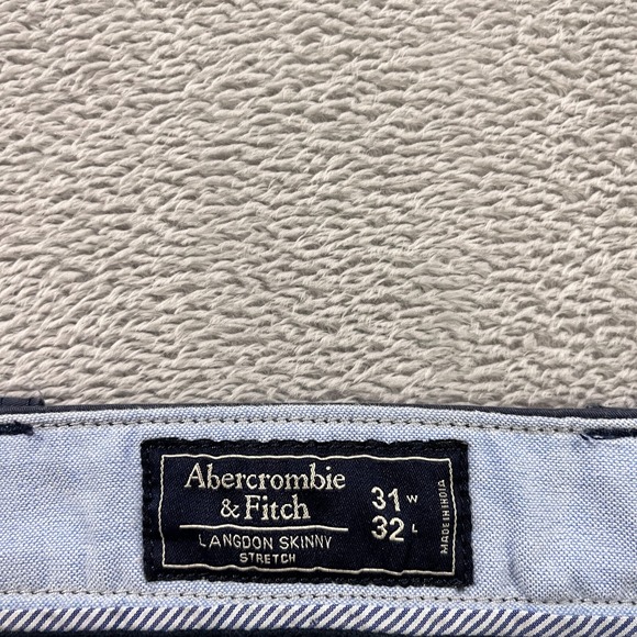 Abercrombie & Fitch Pants Mens 31x30* Langdon Skinny Stretch Chino Casual Blue - Picture 3 of 8